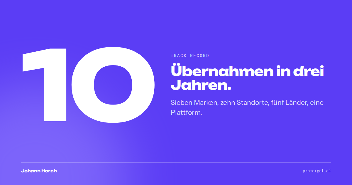 Zehn Übernahmen in drei Jahren. Sieben Marken, zehn Standorte, fünf Länder.